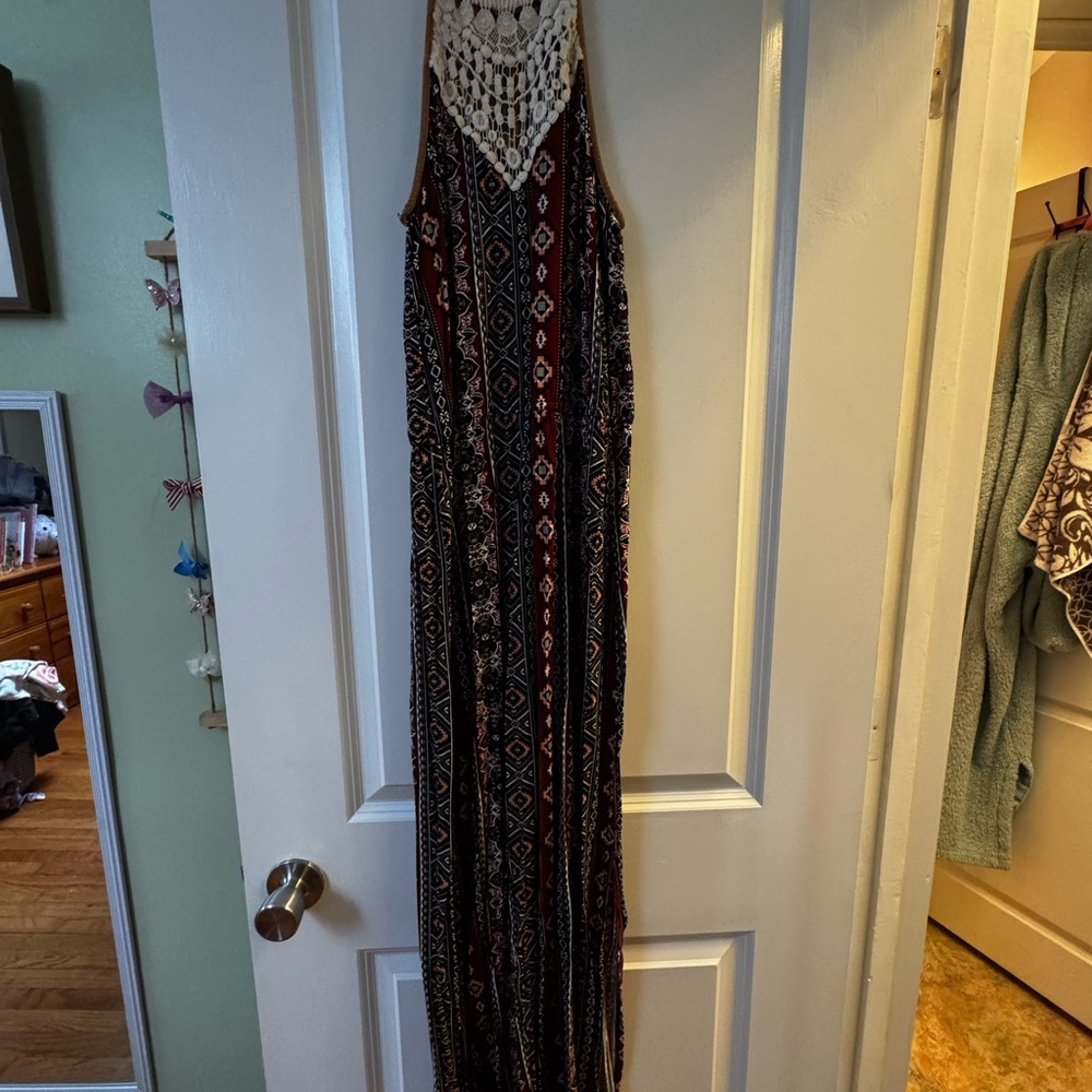 Rue21 Black and Red Tribal Print Maxi Dress